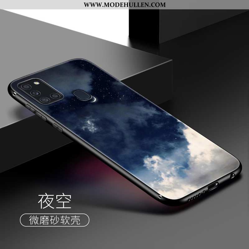 Hülle Samsung Galaxy A21s Persönlichkeit Weiche Licht Wind Dunkelblau Silikon