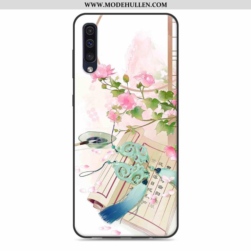 Hülle Samsung Galaxy A30s Silikon Schutz Anti-sturz Sterne Case Chinesische Art Rosa