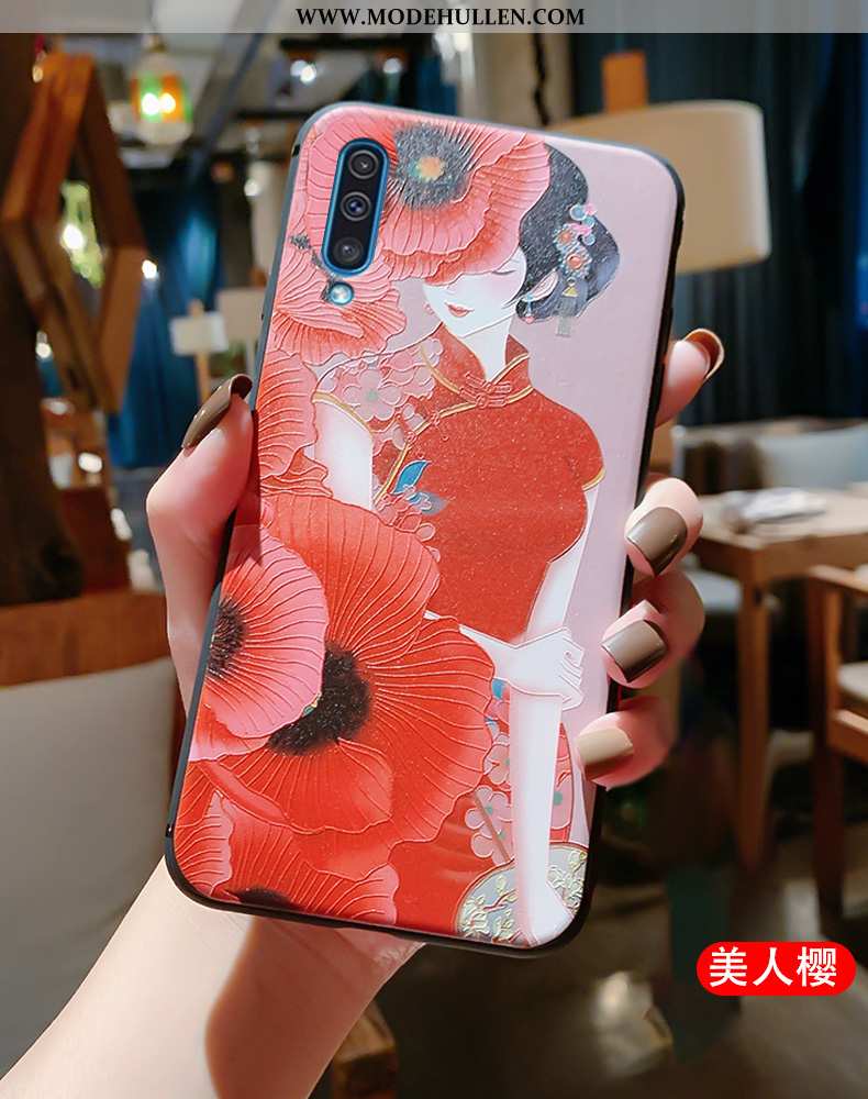 Hülle Samsung Galaxy A50 Dünne Silikon Case Rot Handy Weiche Super Rote