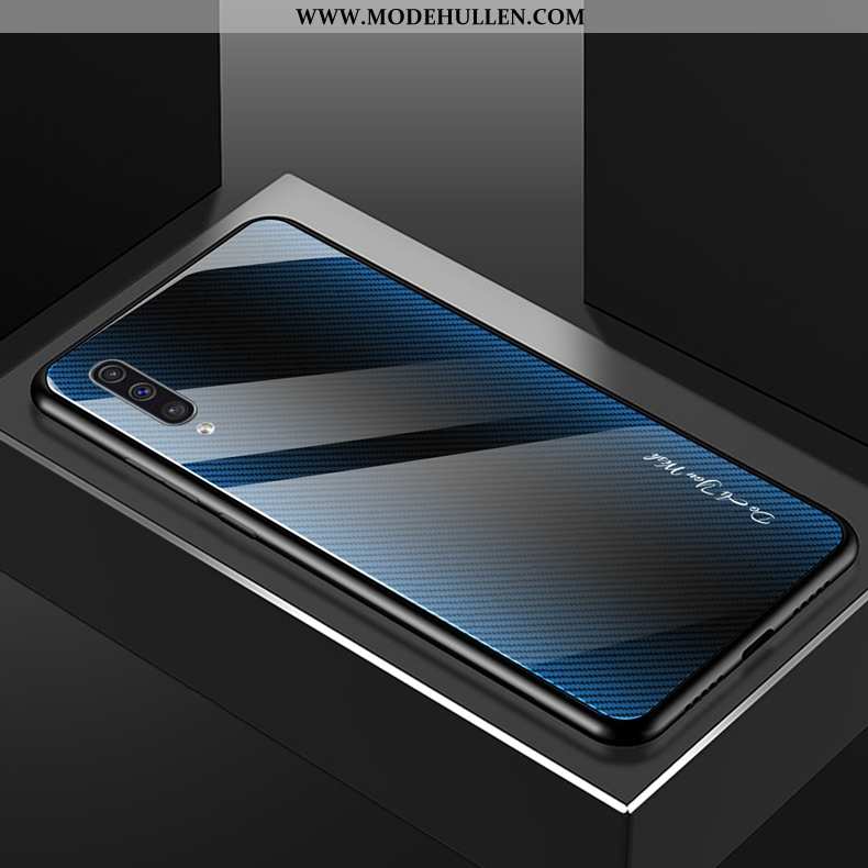 Hülle Samsung Galaxy A50 Muster Sterne Glasmustertrend Handy Blau Neu
