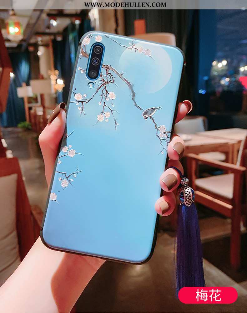 Hülle Samsung Galaxy A50 Silikon Schutz Alles Inklusive Prägung Anti-sturz Dünne Wind Blau