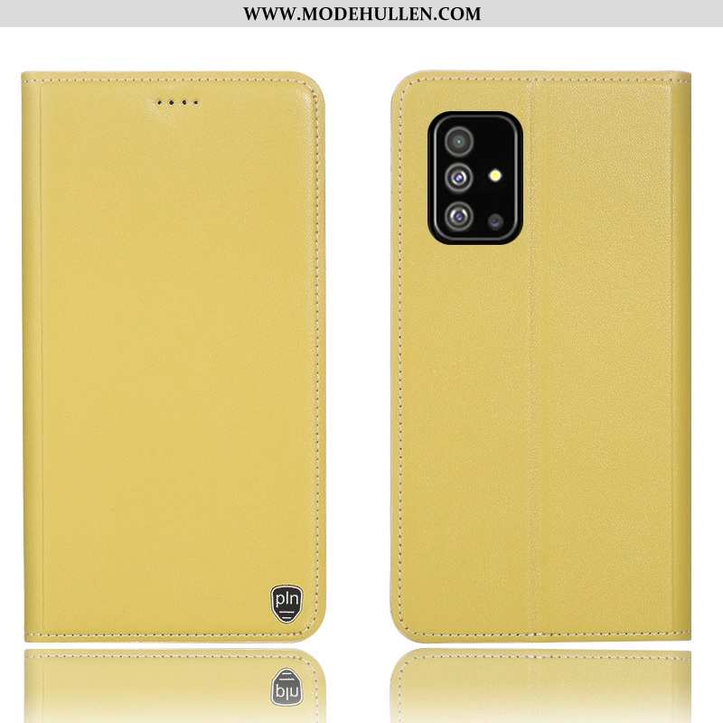 Hülle Samsung Galaxy A51 Schutz Folio Sterne Gelb Case Anti-sturz Gelbe