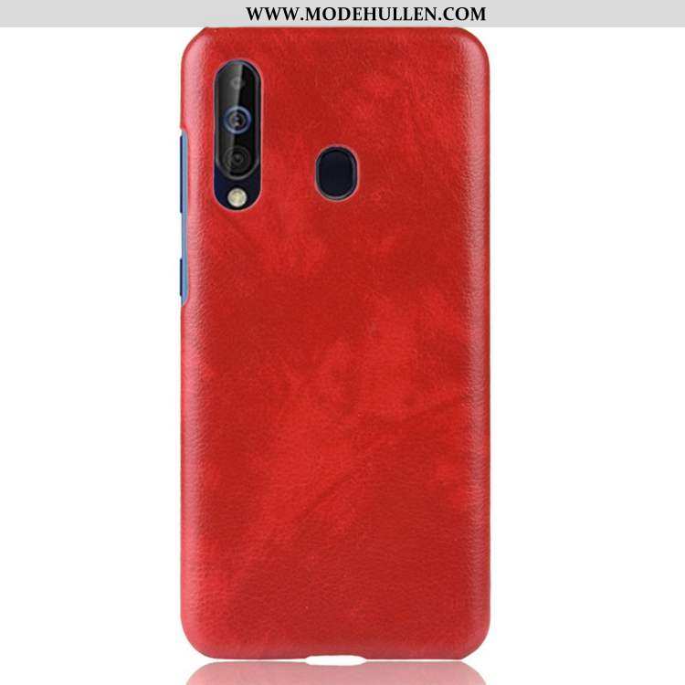 Hülle Samsung Galaxy A60 Persönlichkeit Muster Anti-sturz Krokodilmuster Rot Lederhülle Sterne Rote