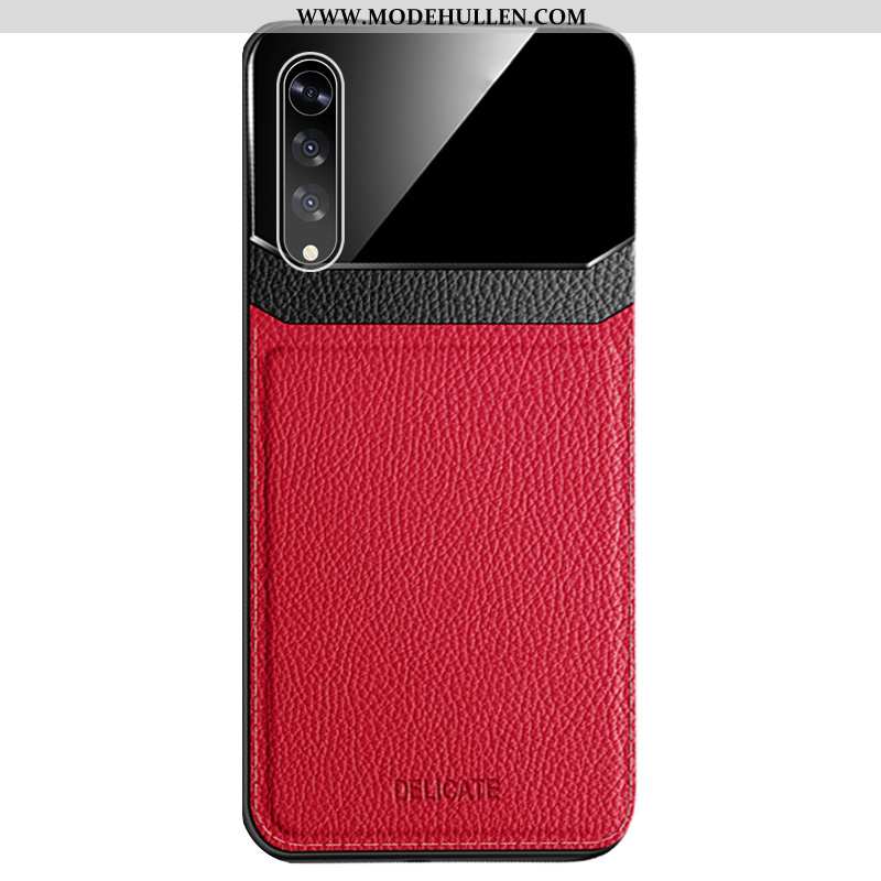 Hülle Samsung Galaxy A70 Muster Persönlichkeit Leder Sterne Kreativ Rot Handy Rote