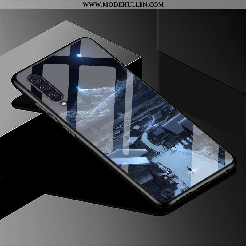 Hülle Samsung Galaxy A90 5g Schutz Glas Handy Karikatur Trend Angepasst Anti-sturz Blau
