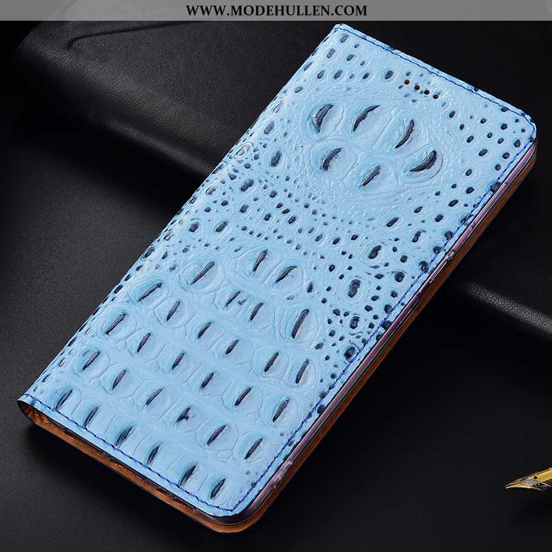 Hülle Samsung Galaxy Note 10 Lite Schutz Lederhülle Anti-sturz Blau Krokodilmuster Handy