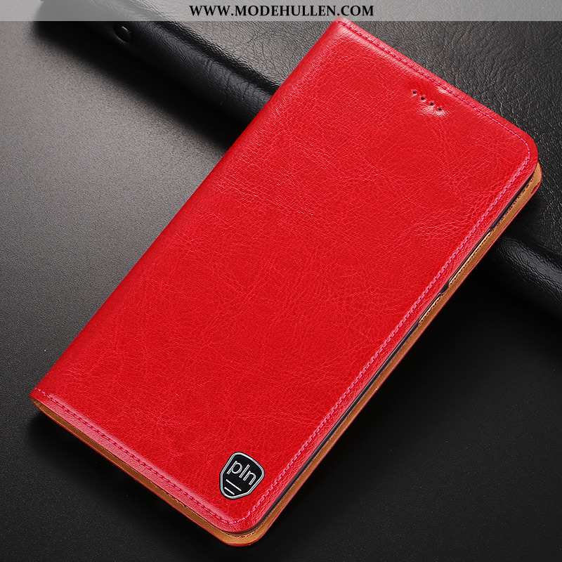 Hülle Samsung Galaxy Note 10 Muster Schutz Folio Rot Anti-sturz Lederhülle Case Rote