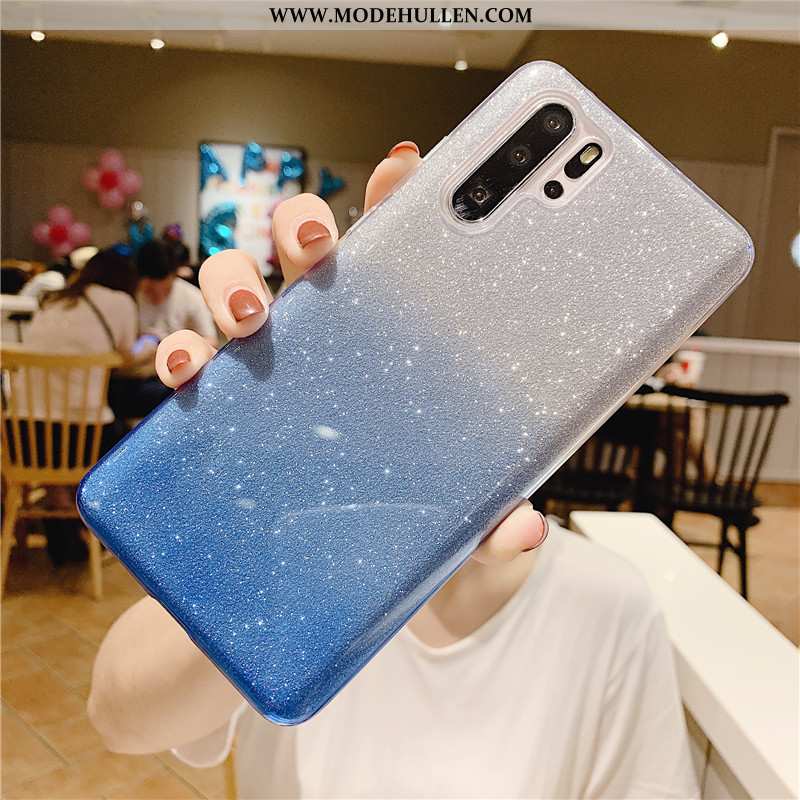 Hülle Samsung Galaxy Note 10+ Weiche Silikon Pulver Alles Inklusive Handy Sterne Blau