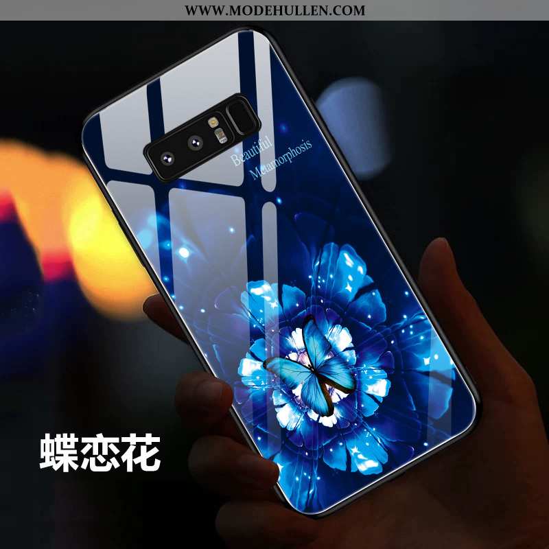 Hülle Samsung Galaxy Note 8 Dünne Silikon Schutz Sterne Glas Case Anti-sturz Blau