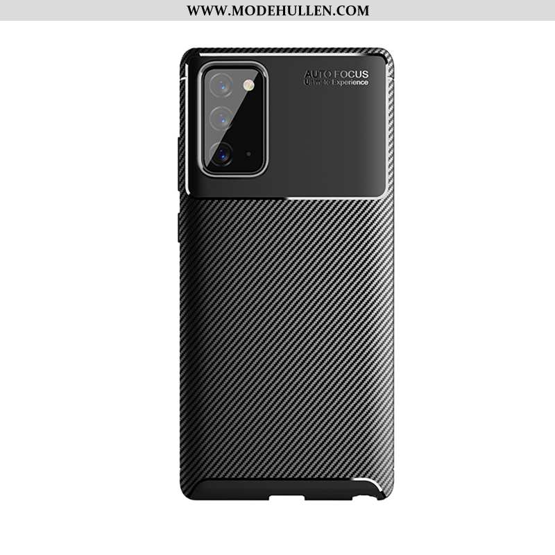 Hülle Samsung Galaxy Note20 Nubuck Trend Einfassung Halterung Einfach Sterne Schwarz