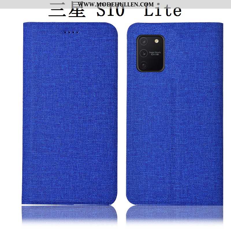 Hülle Samsung Galaxy S10 Lite Schutz Baumwolle Und Leinen Folio Anti-sturz Lederhülle Sterne Blau