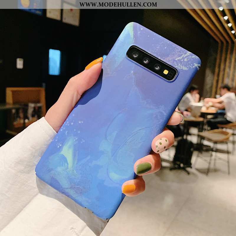 Hülle Samsung Galaxy S10+ Persönlichkeit Kreativ Schwer Einfach Schutz Super Dünne Blau