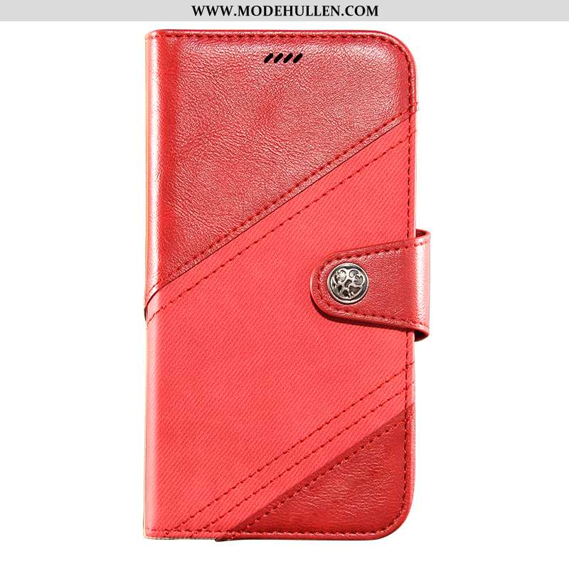 Hülle Samsung Galaxy S10+ Schutz Lederhülle Geldbörse Leder Rot Anti-sturz Clamshell Rote