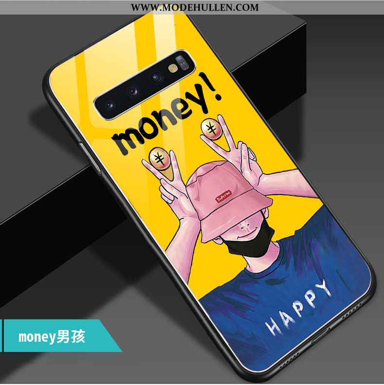 Hülle Samsung Galaxy S10 Weiche Glas Einfassung Sterne Trend Karikatur Gelbe