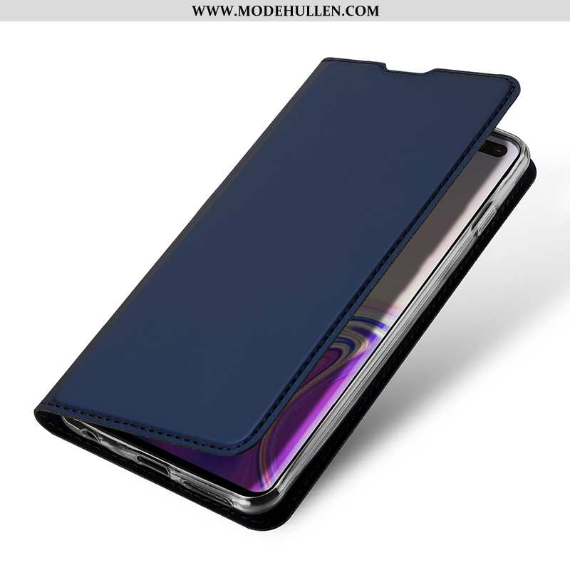 Hülle Samsung Galaxy S10e Weiche Schutz Lederhülle Folio Karte Handy Sterne Dunkelblau