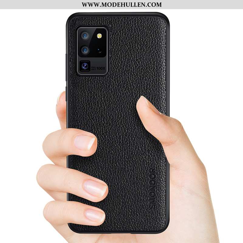 Hülle Samsung Galaxy S20 Ultra Silikon Schutz Weiche Anti-sturz Netto Rot Glas Case Schwarz