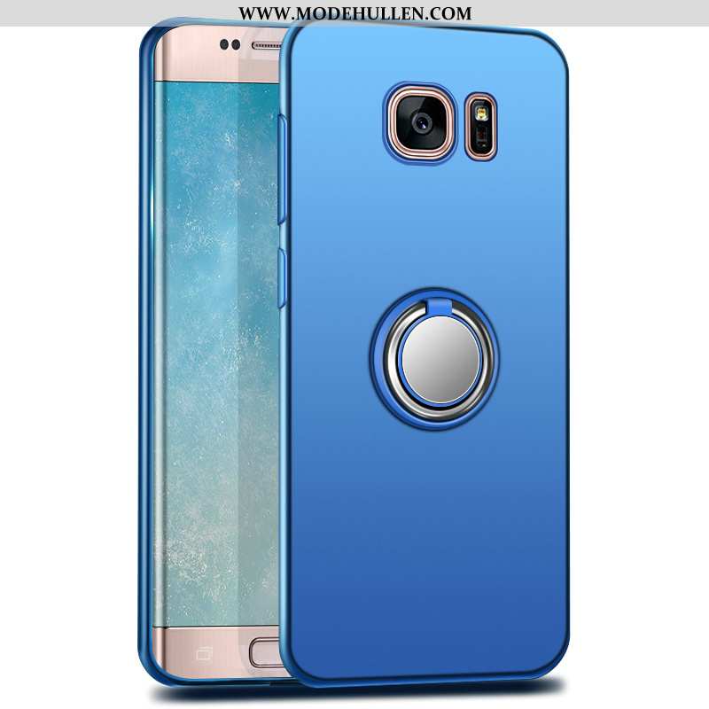 Hülle Samsung Galaxy S6 Edge Silikon Schutz Sterne Case Handy Blau