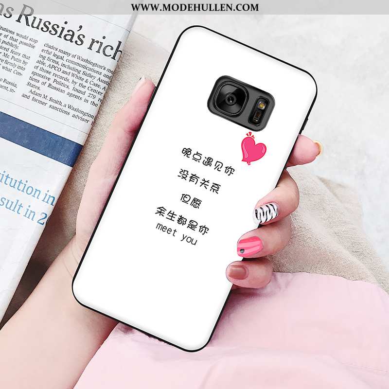 Hülle Samsung Galaxy S6 Silikon Schutz Handy Persönlichkeit Case Rosa Sterne