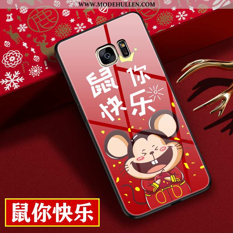 Hülle Samsung Galaxy S7 Edge Kreativ Karikatur Chinesische Art Trend Alles Inklusive Rot Rote