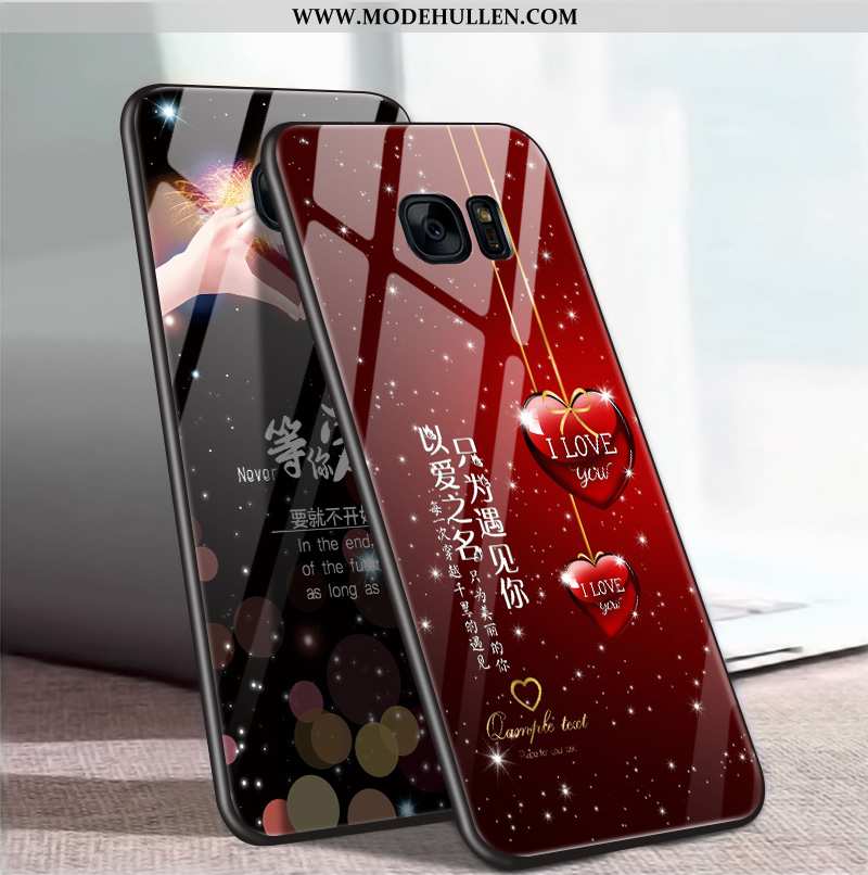 Hülle Samsung Galaxy S7 Glas Persönlichkeit Case Schutz Spiegel Alles Inklusive Sterne Rote