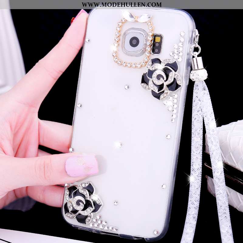 Hülle Samsung Galaxy S7 Schutz Transparent Handy Sterne Case Weiß Weiße