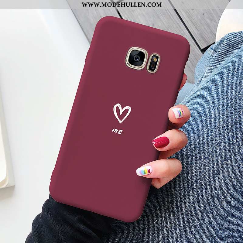 Hülle Samsung Galaxy S7 Super Weiche Netto Rot Kreativ Trend Rot Einfach Rote