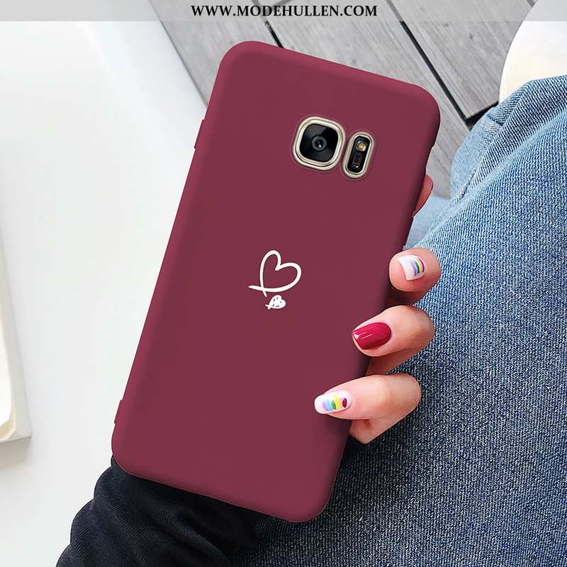 Hülle Samsung Galaxy S7 Super Weiche Netto Rot Kreativ Trend Rot Einfach Rote