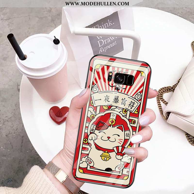 Hülle Samsung Galaxy S8+ Persönlichkeit Kreativ Karikatur Trend Glas Case Lila