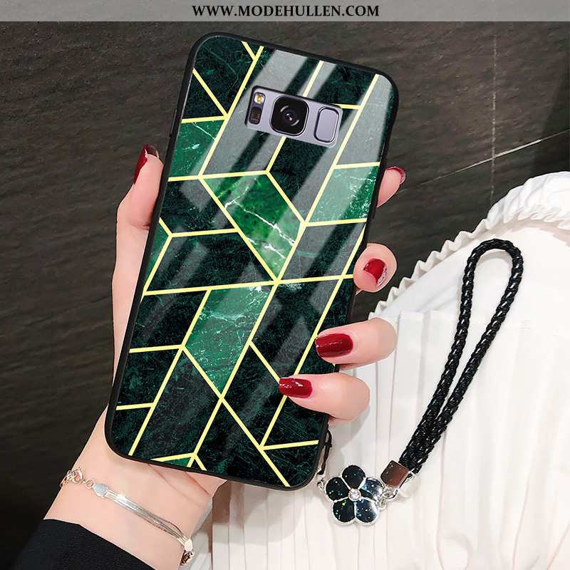 Hülle Samsung Galaxy S8+ Persönlichkeit Kreativ Trend Glas Einfassung Muster Einfach Grün