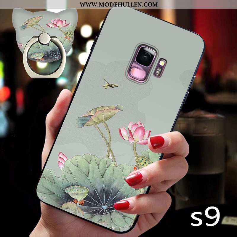 Hülle Samsung Galaxy S9 Dünne Silikon Blumen Case Anti-sturz Handy Kreativ Rosa