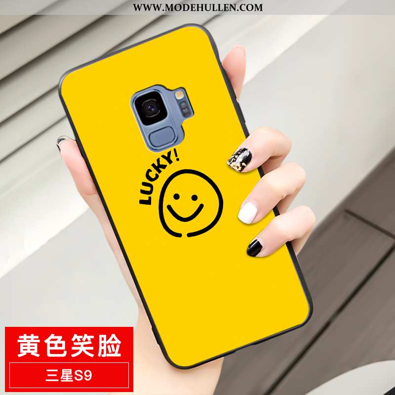 Hülle Samsung Galaxy S9 Schutz Mode Handy Weiche Sterne Gelb Einfassung Gelbe