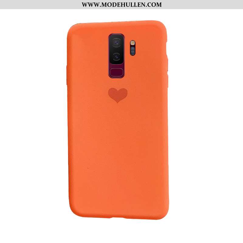 Hülle Samsung Galaxy S9+ Silikon Schutz Einfach Handy Sterne Trend Orange