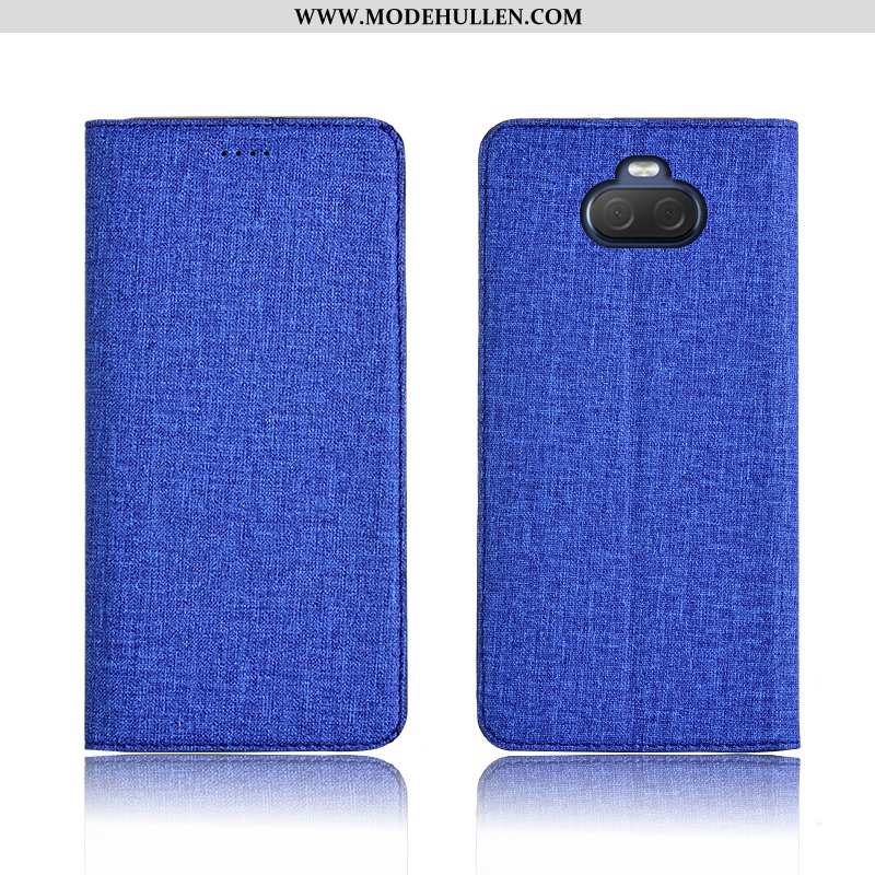 Hülle Sony Xperia 10 Lederhülle Weiche Handy Clamshell Anti-sturz Schutz Blau