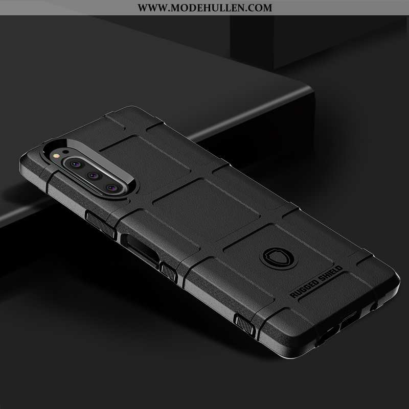 Hülle Sony Xperia 5 Muster Trend Schwarz Alles Inklusive Handy Anti-sturz Nubuck