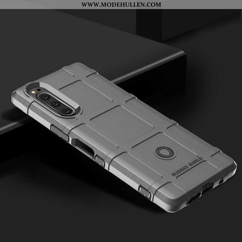 Hülle Sony Xperia 5 Muster Trend Schwarz Alles Inklusive Handy Anti-sturz Nubuck