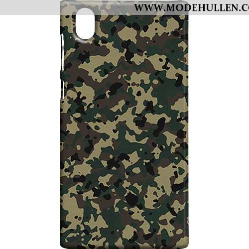Hülle Sony Xperia L1 Muster Schutz Tarnung Handy Case Nubuck Camouflage