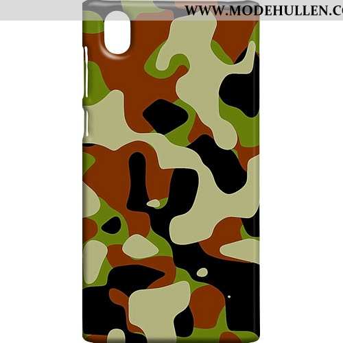 Hülle Sony Xperia L1 Muster Schutz Tarnung Handy Case Nubuck Camouflage