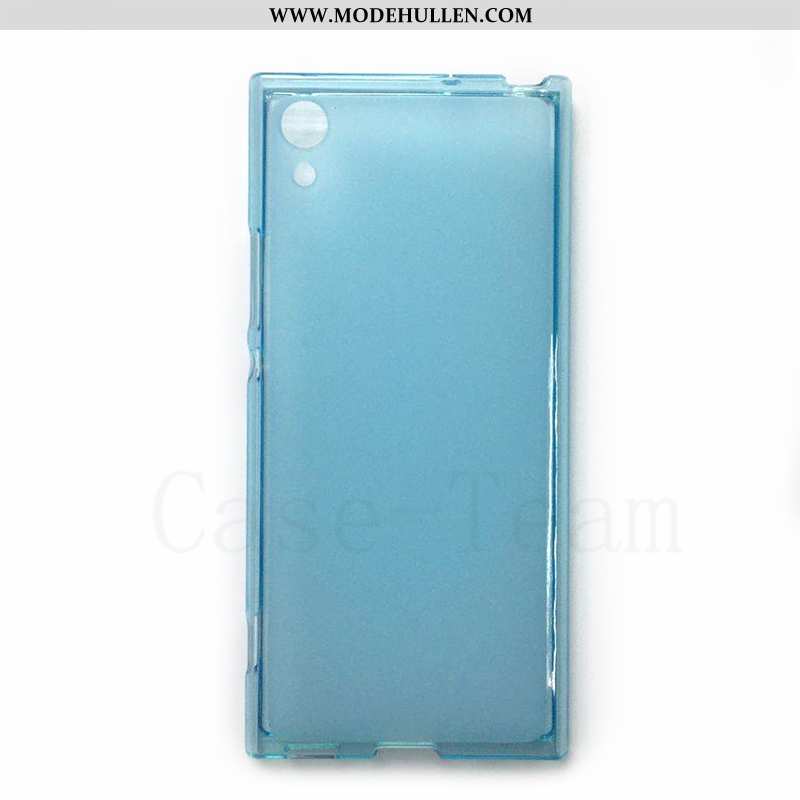Hülle Sony Xperia Xa1 Schutz Blau Stoff Handy Case