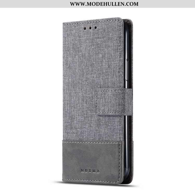 Hülle Sony Xperia Xa2 Muster Weiche Schutz Folio Handy Lederhülle Grau