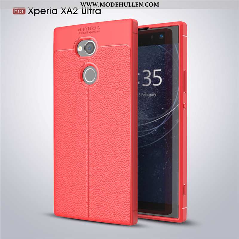 Hülle Sony Xperia Xa2 Ultra Dünne Silikon Muster Schutz Leder Handy Rote