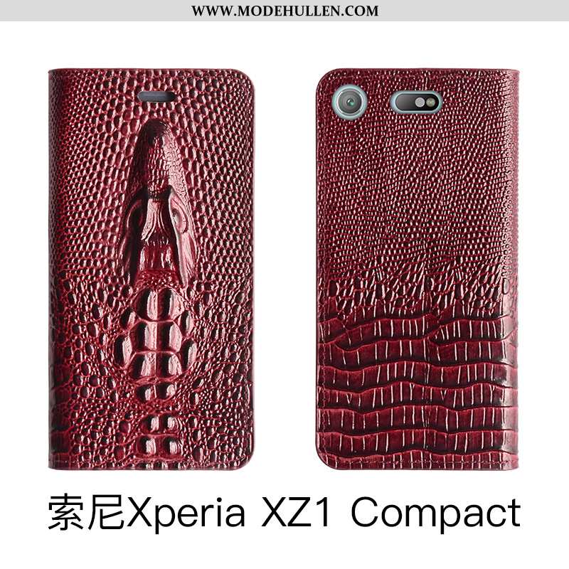 Hülle Sony Xperia Xz1 Compact Echt Leder Schutz Rosa Chinesische Art Folio Case