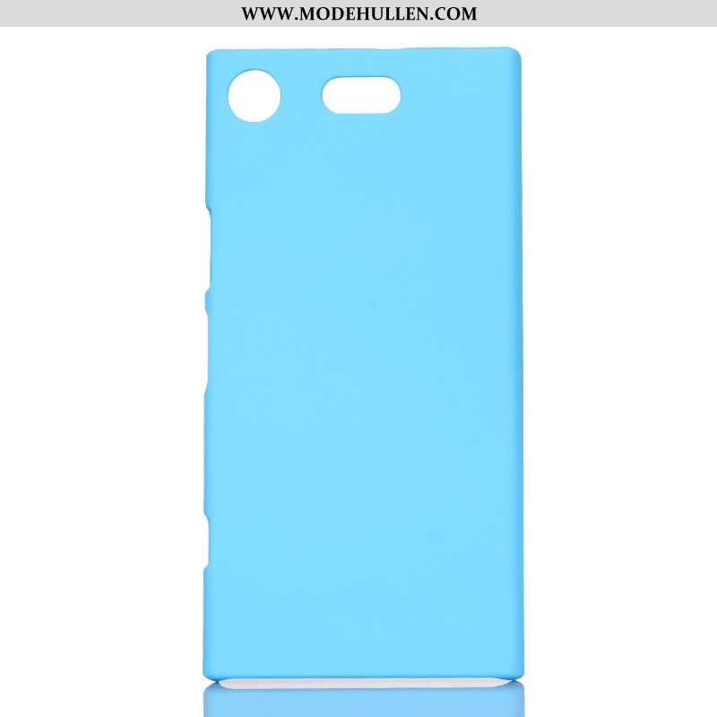 Hülle Sony Xperia Xz1 Compact Schutz Nubuck Case Blau Schwer Handy