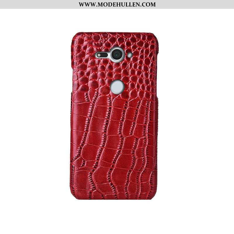 Hülle Sony Xperia Xz2 Compact Luxus Kreativ Rot Handy Echt Leder Schutz Rote