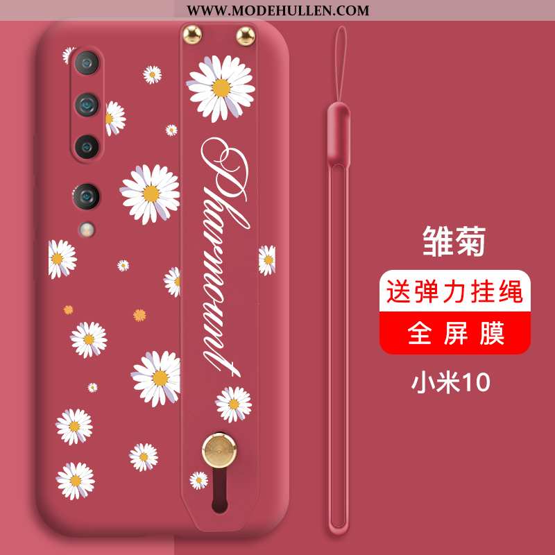 Hülle Xiaomi Mi 10 Kreativ Super Anti-sturz Rot Dünne Nubuck Weiche Rote