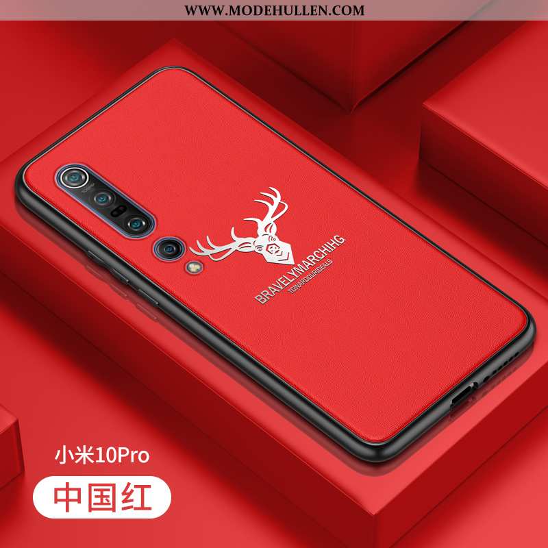 Hülle Xiaomi Mi 10 Pro Dünne Silikon Jugend Schutz Persönlichkeit Lederhülle Rote