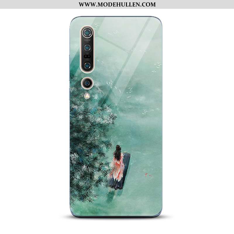 Hülle Xiaomi Mi 10 Pro Schutz Glas Blau Handy Landschaft Spiegel Kunst