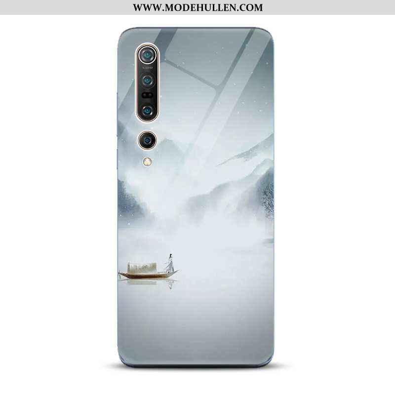 Hülle Xiaomi Mi 10 Pro Schutz Glas Blau Handy Landschaft Spiegel Kunst
