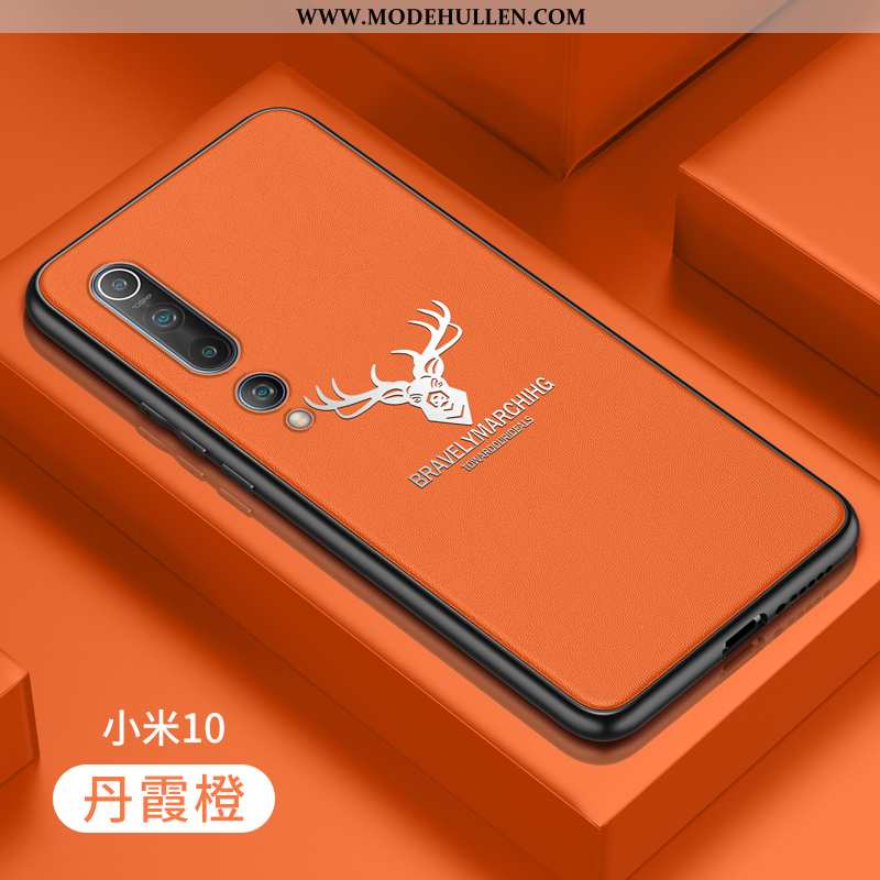 Hülle Xiaomi Mi 10 Silikon Schutz Orange Super Jugend Leder Anti-sturz