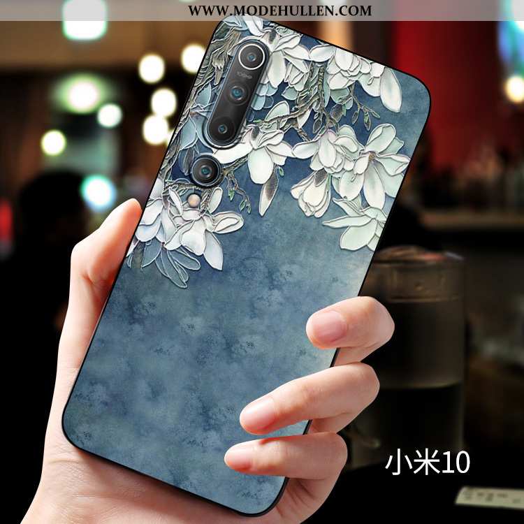 Hülle Xiaomi Mi 10 Weiche Silikon Kreativ Nubuck Neu Trend Blau