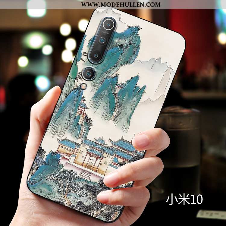 Hülle Xiaomi Mi 10 Weiche Silikon Kreativ Nubuck Neu Trend Blau